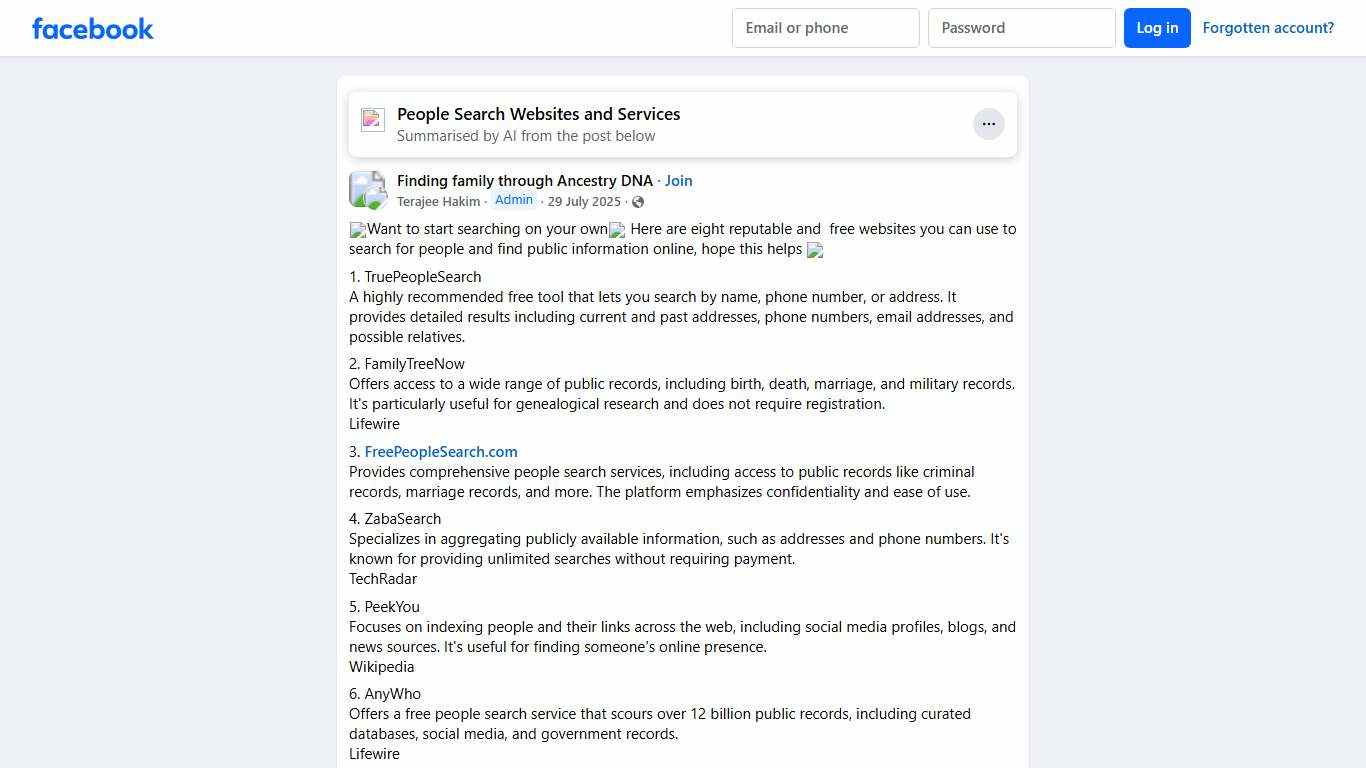 Finding family through Ancestry DNA | 💡Want to start searching on your own🤔 Here are eight reputable and free websites you can use to search for people and find public information o... | Facebook